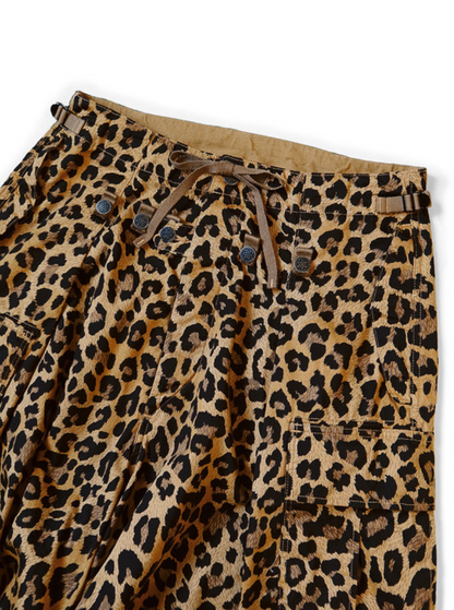 Kapital Cotton Herringbone Leopard Print Jumbo Cargo Pants