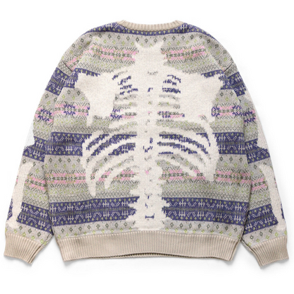 Kapital 7G Wool Fair Isle Bone Crew Sweater