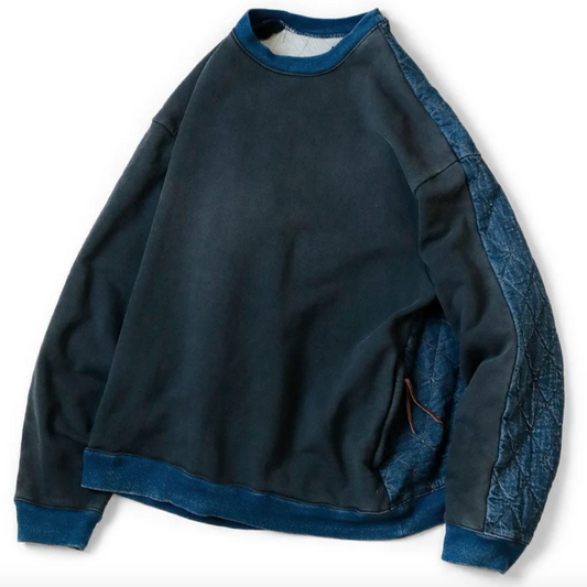 Kapital Fleece x Denim Quilting 2Tone Big Sweatshirt