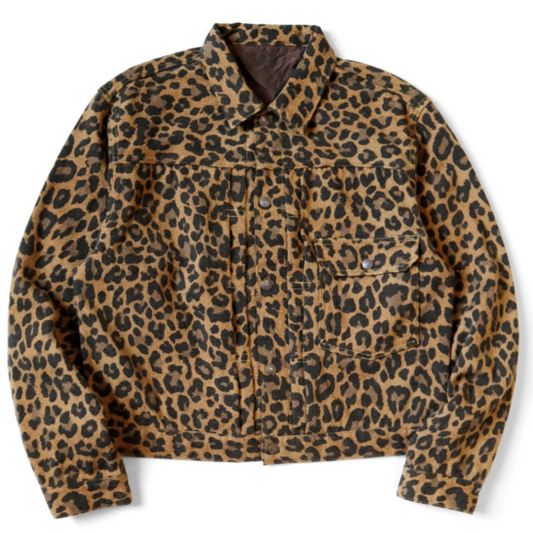 Kapital Twill Aged Wool Leopard Print 1st Jacket