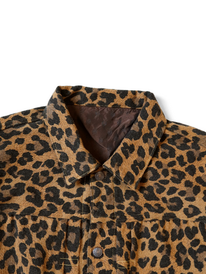 Kapital Twill Aged Wool Leopard Print 1st Jacket