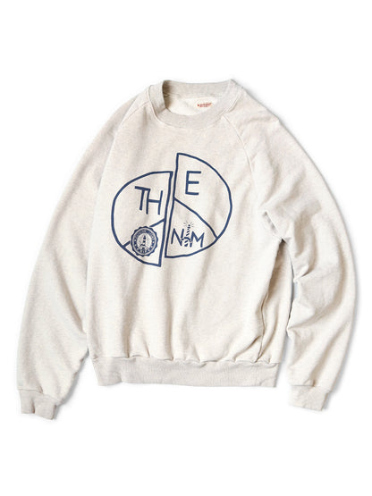 Kapital Top Fleece Raglan Crew Sweatshirt (TH.DDPEACE Print)