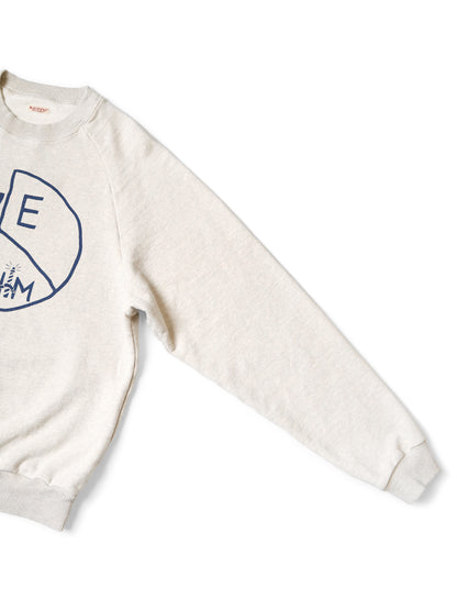 Kapital Top Fleece Raglan Crew Sweatshirt (TH.DDPEACE Print)