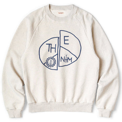 Kapital Top Fleece Raglan Crew Sweatshirt (TH.DDPEACE Print)