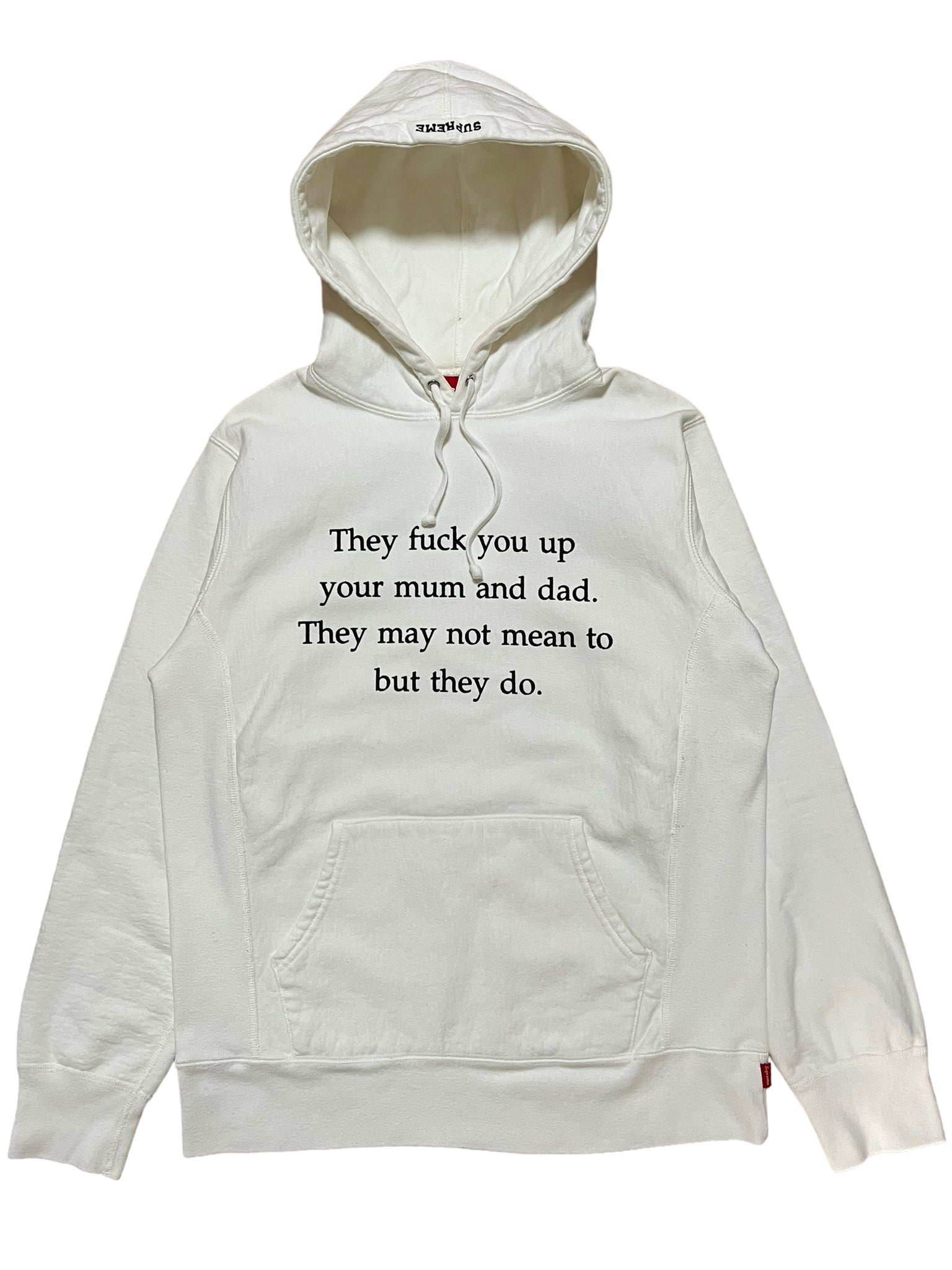 Supreme They Fuck You Up Hoodie White FW16 – CoJpGeneral