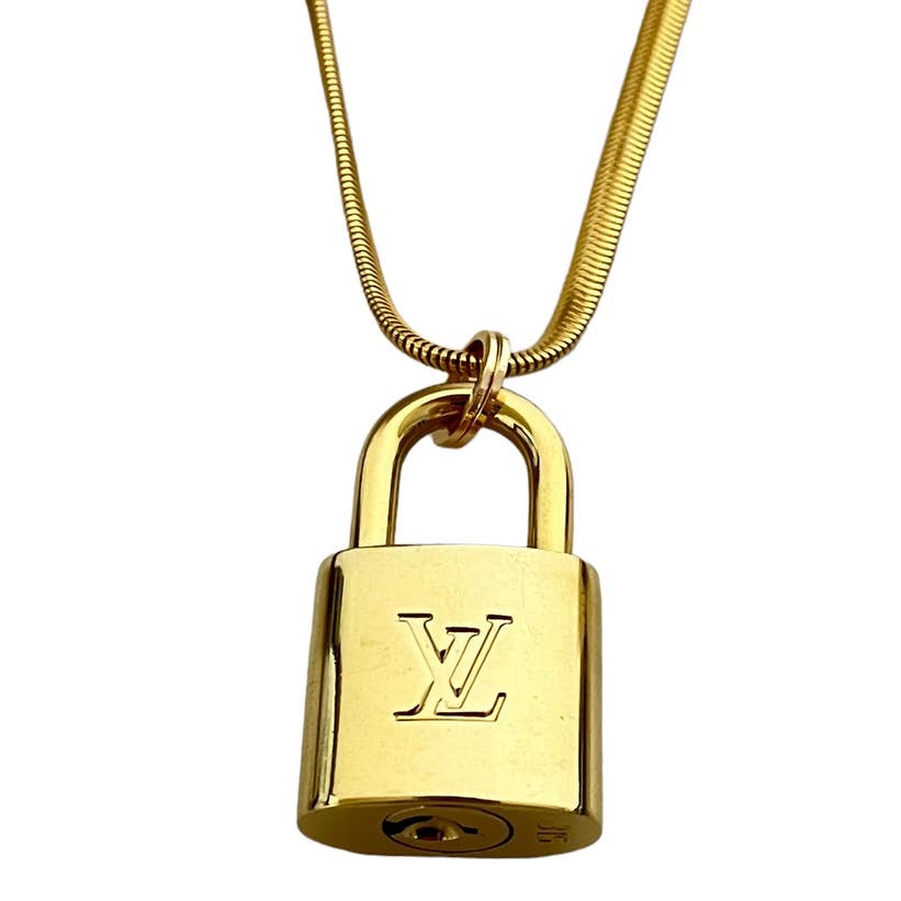 Louis Vuitton Gold Lock Necklace - Snake Chain