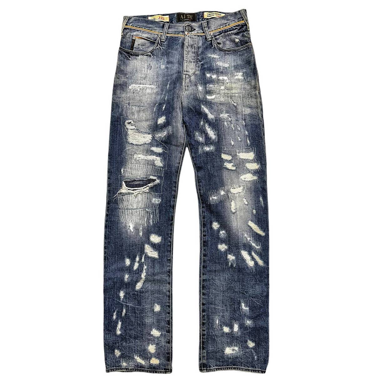 Armani Jeans Distressed Selvedge Denim