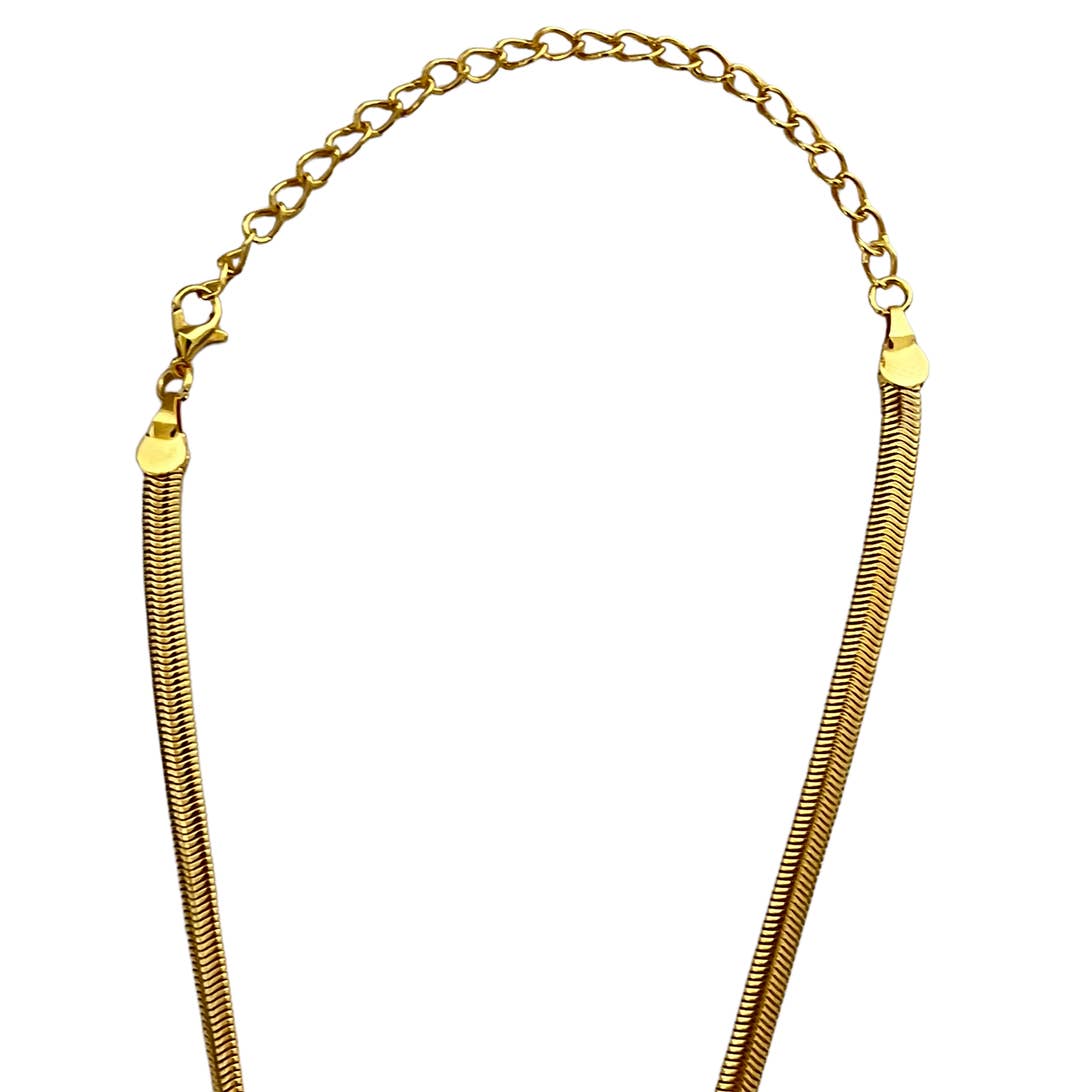 Louis Vuitton Gold Lock Necklace - Snake Chain