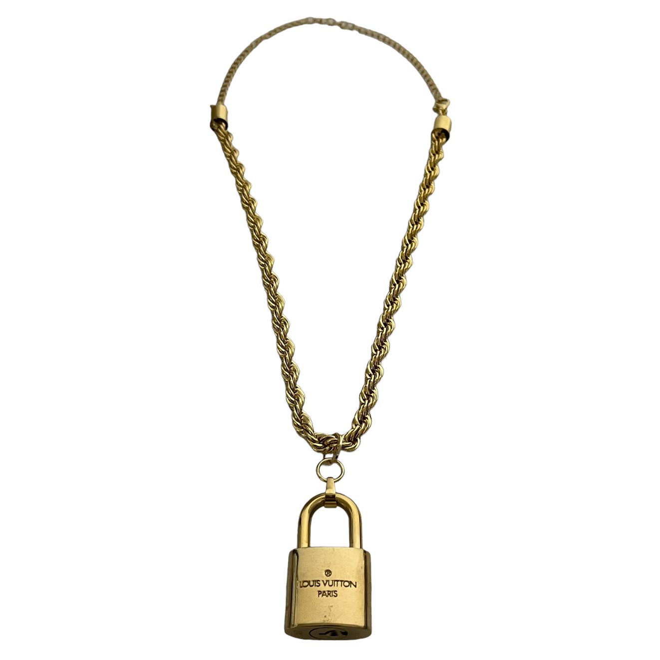 Louis vuitton gold sales lock necklace