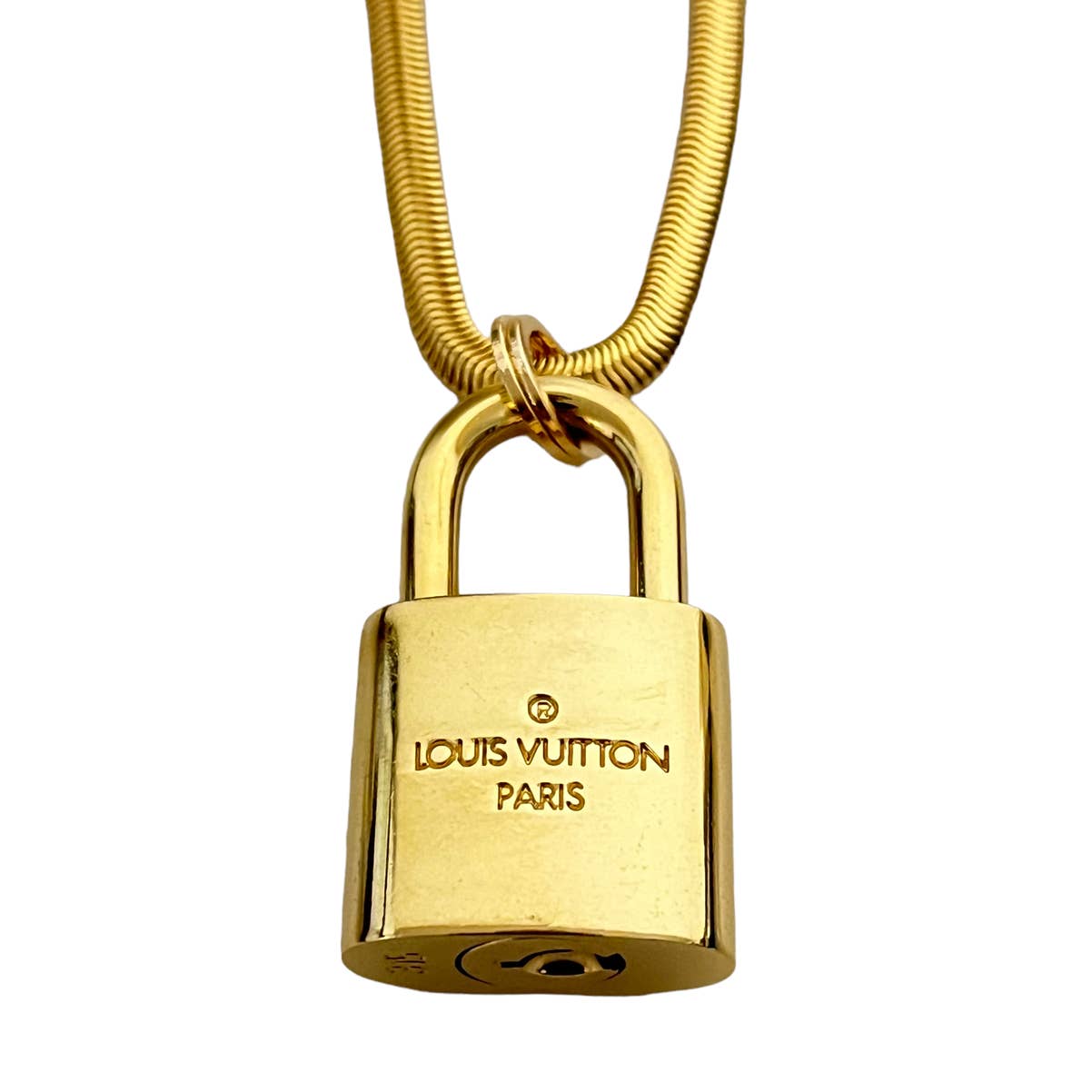 Louis Vuitton Gold Lock Necklace - Snake Chain – CoJpGeneral