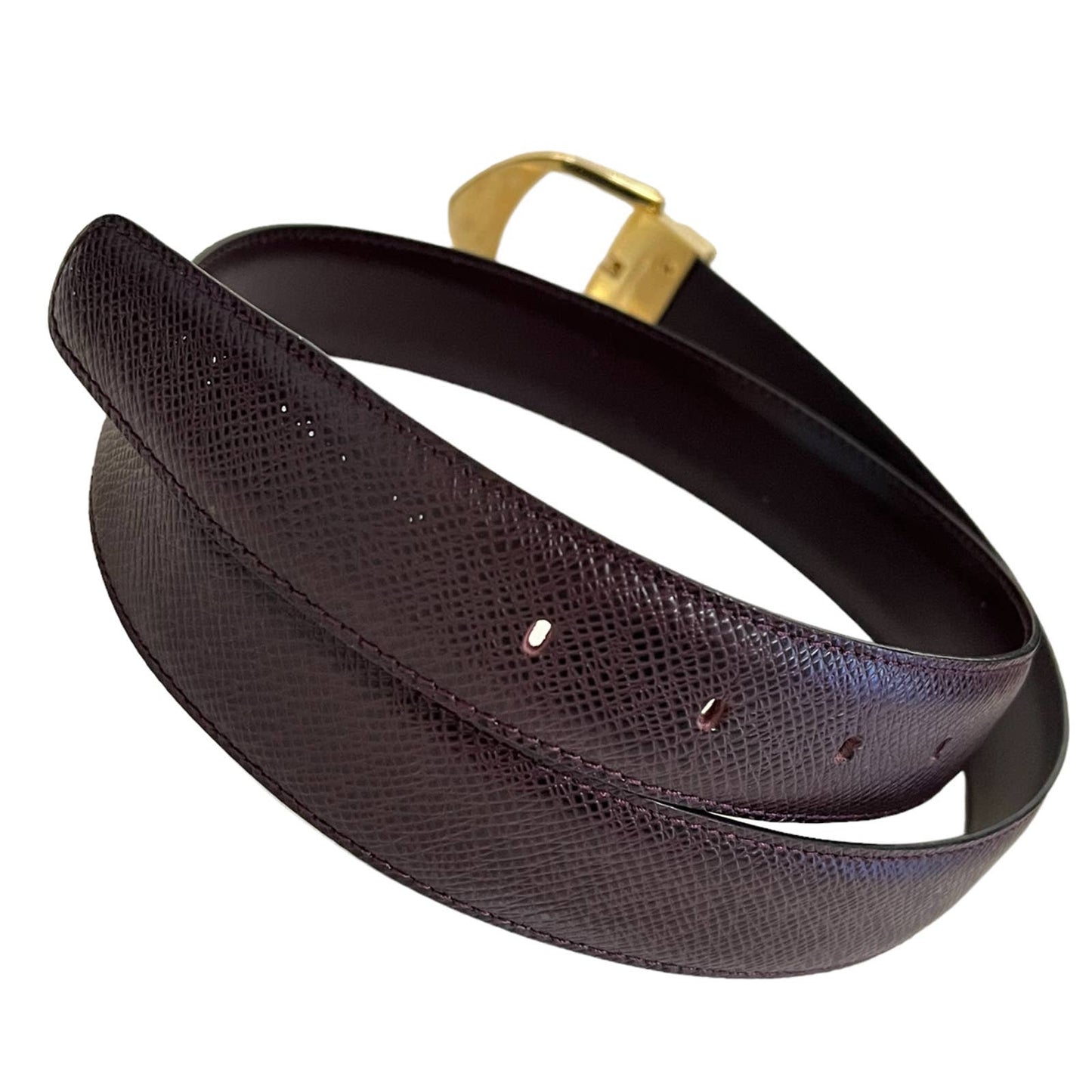 Louis Vuitton Gold Buckle Leather Belt