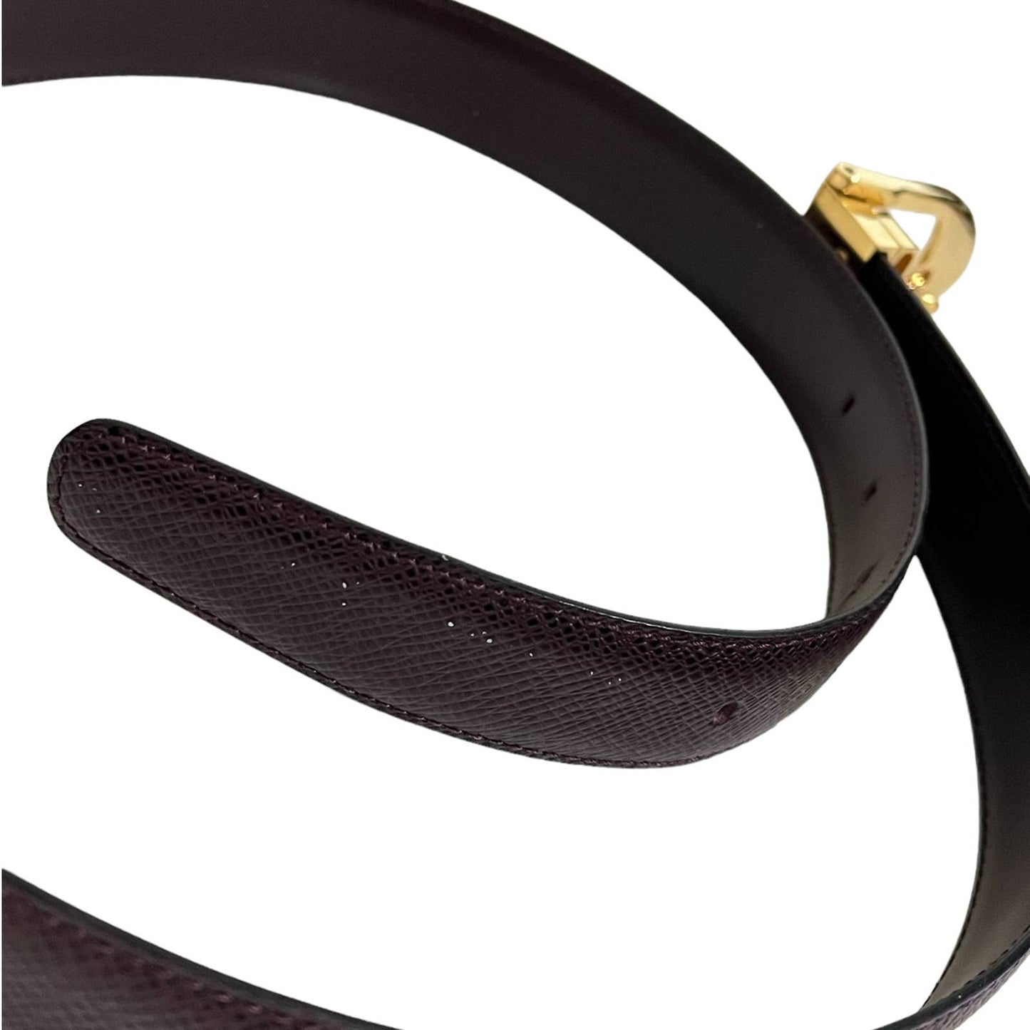 Louis Vuitton Gold Buckle Leather Belt