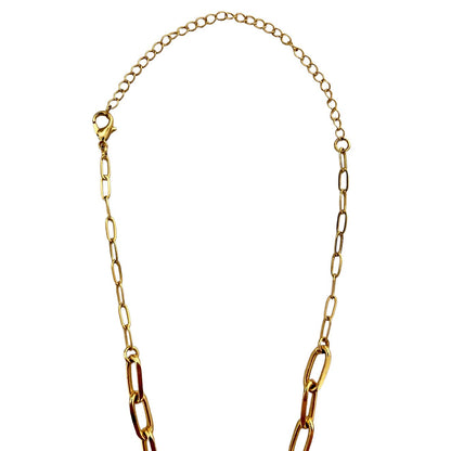 Louis Vuitton Gold Lock Necklace - Paperclip Chain