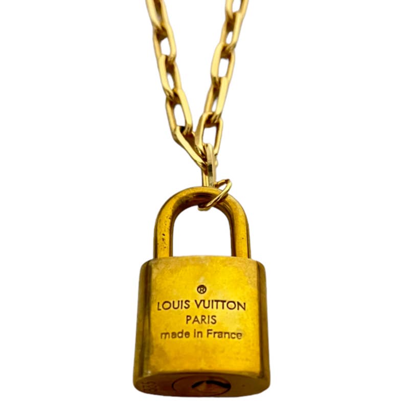 Louis Vuitton Gold Lock Necklace - Paperclip Chain