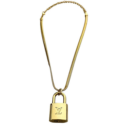 Louis Vuitton Gold Lock Necklace - Snake Chain