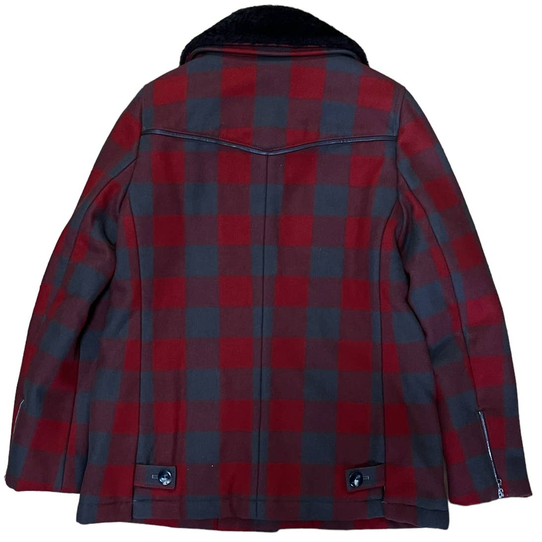 APC Wool Check Shearling Jacket